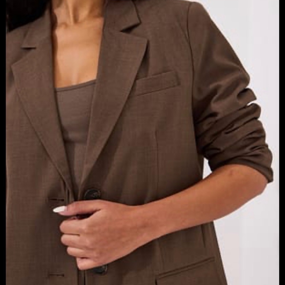 Jones New York 100% linen brown and olive green women’s blazer.